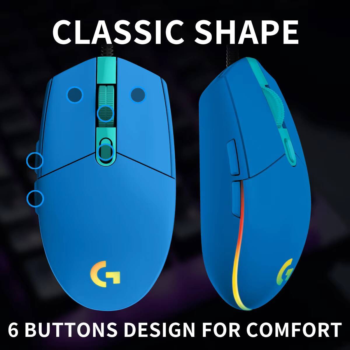فأرة ألعاب لوجيتك G203 LIGHTSY - مراجعة Logitech Mouse G203 وسعره